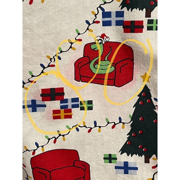 Men's American Rag Cartoon Christmas Tree Snake Shirt SZ S Cotton *READ - Picture 9 of 9